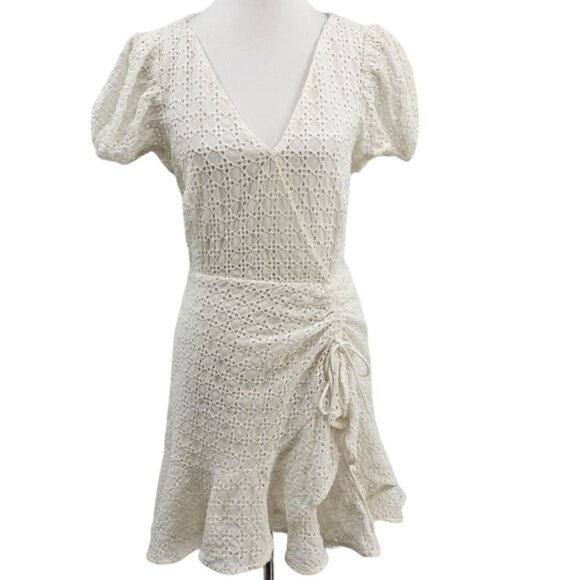 Bardot Womens 10 Nadia‎ Tie Back Eyelet Mini Dress NWT - Picture 4 of 11